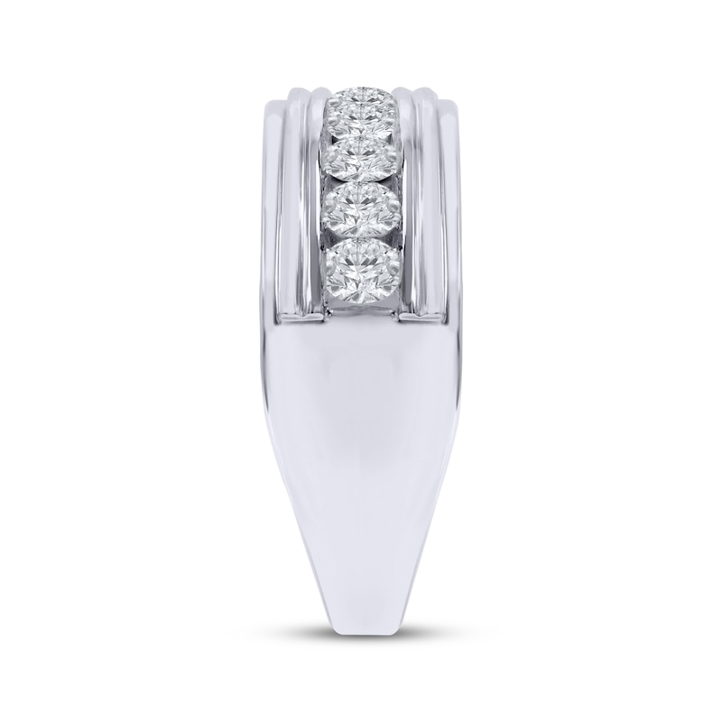 Main Image 2 of Men's Diamond Channel Fashion Ring 1 ct tw 10K White Gold