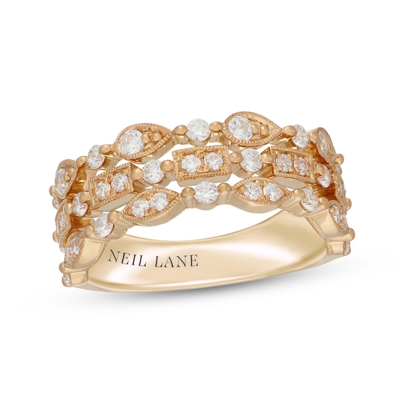 Main Image 1 of Neil Lane Diamond Three-Row Anniversary Ring 3/4 ct tw 14K Yellow Gold