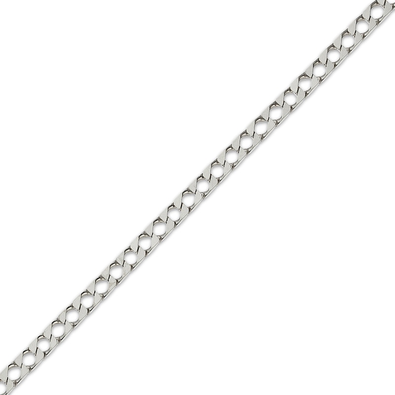 Main Image 1 of Solid Diamond-Cut Square Curb Chain Necklace 3.5mm Sterling Silver 20&quot;