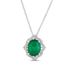 Thumbnail Image 1 of Le Vian Oval-Cut Emerald Necklace 1/6 ct tw Diamonds 14K Vanilla Gold 20&quot;