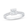 Thumbnail Image 1 of Princess-Cut Diamond Bezel-Look Solitaire Braided Shank Engagement Ring 1/4 ct tw 14K White Gold (I/I2)