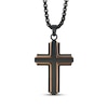 Thumbnail Image 1 of Men's Cross Necklace Black & Rose Ion-Plated Stainless Steel 24&quot;