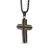 Thumbnail Image 2 of Men's Cross Necklace Black & Rose Ion-Plated Stainless Steel 24&quot;