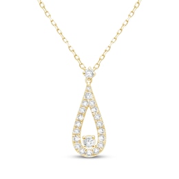 KAY Lab-Grown Diamonds Teardrop Necklace 1/2 ct tw 14K Yellow Gold 18&quot;