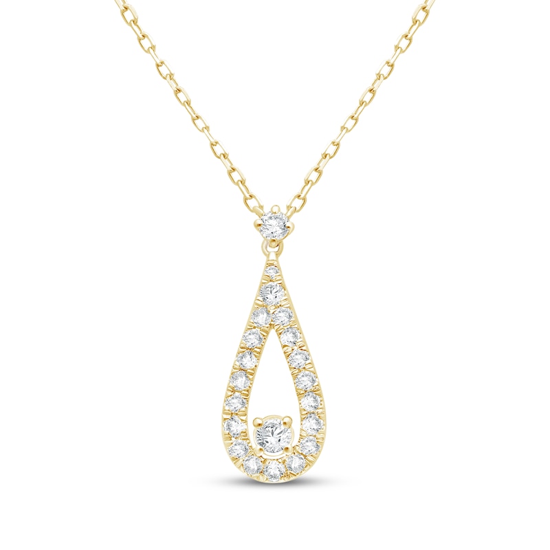 Main Image 1 of Lab-Grown Diamonds by KAY Teardrop Necklace 1/2 ct tw 14K Yellow Gold 18&quot;