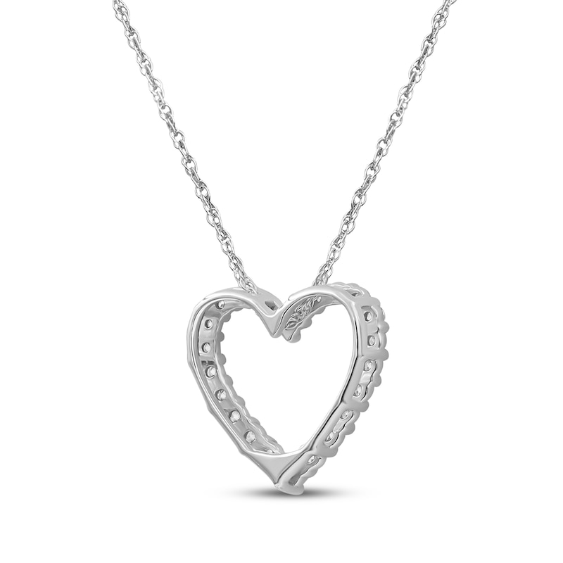 Main Image 3 of Lab-Grown Diamonds by KAY Heart Outline Necklace 1/2 ct tw 14K White Gold 18&quot;