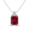 Thumbnail Image 1 of Lab-Created Ruby & White Lab-Created Sapphire Necklace Sterling Silver 18&quot;