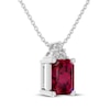 Thumbnail Image 2 of Lab-Created Ruby & White Lab-Created Sapphire Necklace Sterling Silver 18&quot;