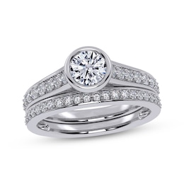 Adore Round-Cut Diamond Bezel-Set Bridal Set 1 ct tw 14K White Gold