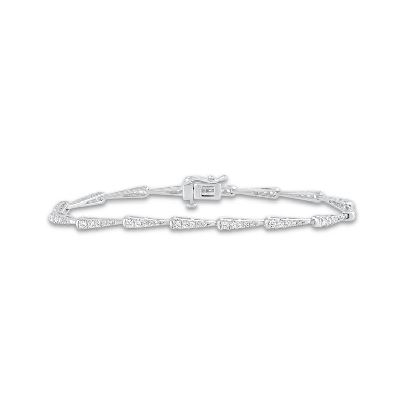 Main Image 1 of Diamond Tapered Link Bracelet 7/8 ct tw 14K White Gold