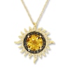 Thumbnail Image 1 of Citrine Sun Necklace Smoky Quartz Sterling Silver/14K Yellow Gold Plating