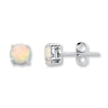 Thumbnail Image 0 of Lab-Created Opal 14K White Gold Earrings