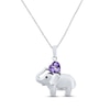 Thumbnail Image 0 of Elephant Necklace Amethyst Sterling Silver