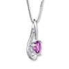 Thumbnail Image 2 of Infinity Necklace Amethyst Heart Sterling Silver