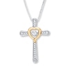 Thumbnail Image 1 of Unstoppable Love Necklace White Topaz Sterling Silver/10K Gold