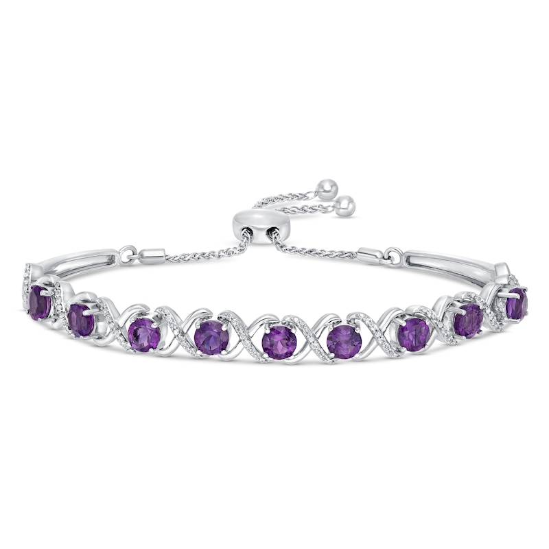 Main Image 1 of Bolo Bracelet Topaz & Amethyst Sterling Silver