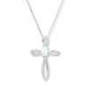 Thumbnail Image 1 of Cross Necklace Lab-Created Opal Sterling Silver