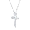 Thumbnail Image 3 of Cross Necklace Lab-Created Opal Sterling Silver