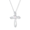 Thumbnail Image 4 of Cross Necklace Lab-Created Opal Sterling Silver