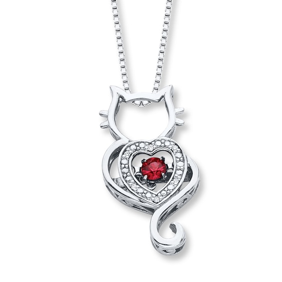 Unstoppable Love Necklace Lab-Created Ruby Sterling Silver