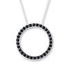 Thumbnail Image 1 of Black Onyx Circle Necklace Sterling Silver