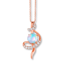 Le Vian Opal and 1/5 ct tw Diamond Necklace in 14K Strawberry Gold