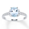 Thumbnail Image 1 of Aquamarine Ring 1/15 ct tw Diamonds Sterling Silver