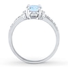 Thumbnail Image 2 of Aquamarine Ring 1/15 ct tw Diamonds Sterling Silver