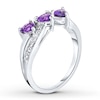 Thumbnail Image 2 of Amethyst Ring Diamond Accent Sterling Silver