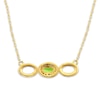 Thumbnail Image 2 of Peridot Necklace 1/8 ct tw Diamonds Round-cut 10K Yellow Gold