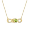 Thumbnail Image 4 of Peridot Necklace 1/8 ct tw Diamonds Round-cut 10K Yellow Gold