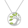 Thumbnail Image 1 of Tree Necklace Peridot 1/20 ct tw Diamonds Sterling Silver