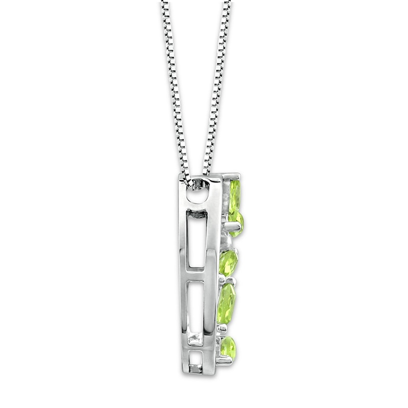 Main Image 3 of Tree Necklace Peridot 1/20 ct tw Diamonds Sterling Silver