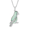 Thumbnail Image 1 of Parrot Necklace Lab-Created Opal with Diamonds Sterling Silver