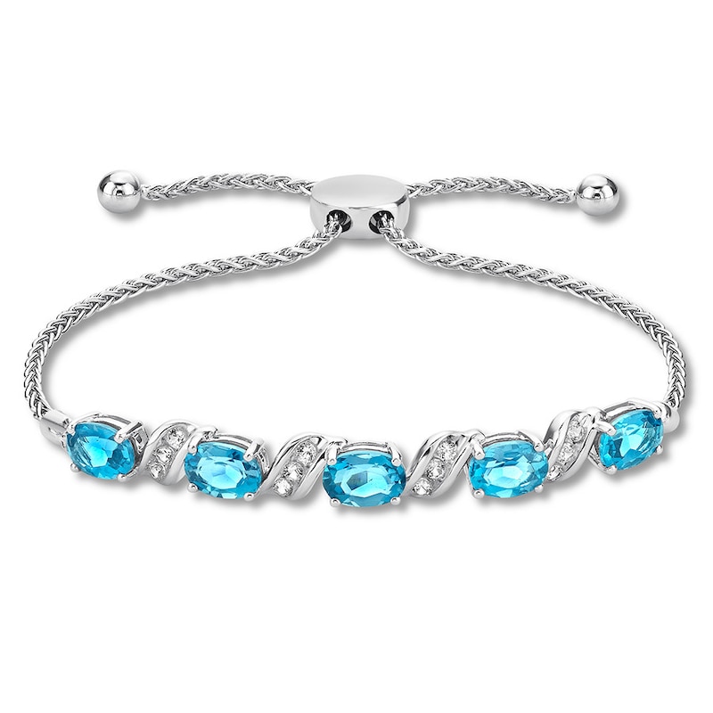 Lab-Created Sapphires Sterling Silver Bracelet