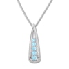 Thumbnail Image 1 of Aquamarine Necklace with Diamonds Sterling Silver