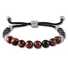 Thumbnail Image 1 of Chalcedony & Black Onyx Bead Bolo Bracelet Sterling Silver 10.5&quot;