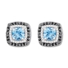 Thumbnail Image 1 of Blue Topaz Earrings 1/4 ct tw Diamonds Sterling Silver