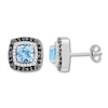 Thumbnail Image 2 of Blue Topaz Earrings 1/4 ct tw Diamonds Sterling Silver