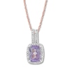 Thumbnail Image 1 of Amethyst Necklace 1/20 ct tw Diamonds 10K Rose Gold