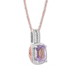 Thumbnail Image 2 of Amethyst Necklace 1/20 ct tw Diamonds 10K Rose Gold