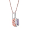 Thumbnail Image 3 of Amethyst Necklace 1/20 ct tw Diamonds 10K Rose Gold