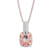 Thumbnail Image 4 of Amethyst Necklace 1/20 ct tw Diamonds 10K Rose Gold