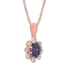 Thumbnail Image 1 of Amethyst Necklace 1/15 ct tw Diamonds 10K Rose Gold