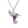 Thumbnail Image 1 of Amethyst Hummingbird Necklace Sterling Silver