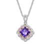 Thumbnail Image 1 of Amethyst Necklace 1/15 ct tw Diamonds 10K Two-Tone Gold