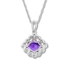 Thumbnail Image 4 of Amethyst Necklace 1/15 ct tw Diamonds 10K Two-Tone Gold