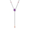 Thumbnail Image 0 of Amethyst Lariat Necklace Sterling Silver/10K Rose Gold