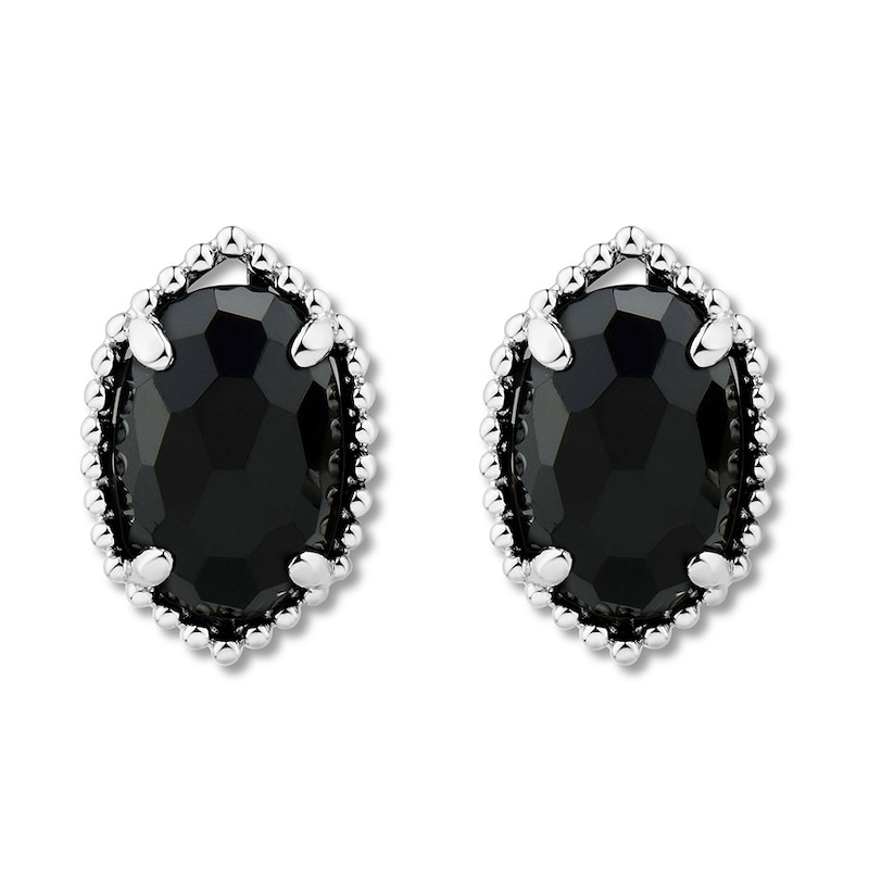 Main Image 2 of Black Onyx Earrings Sterling Silver