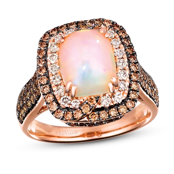 Le Vian Opal Ring 1-1/5 ct tw Diamonds 14K Strawberry Gold